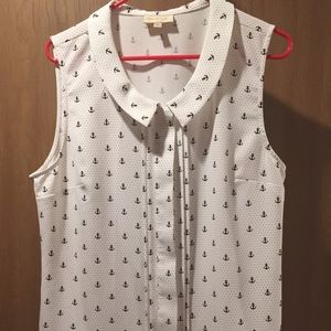 Peter Pan Collar Nautical Blouse